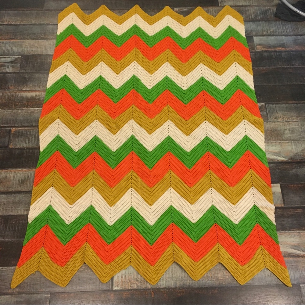 Vintage Hand Crocheted Afghan